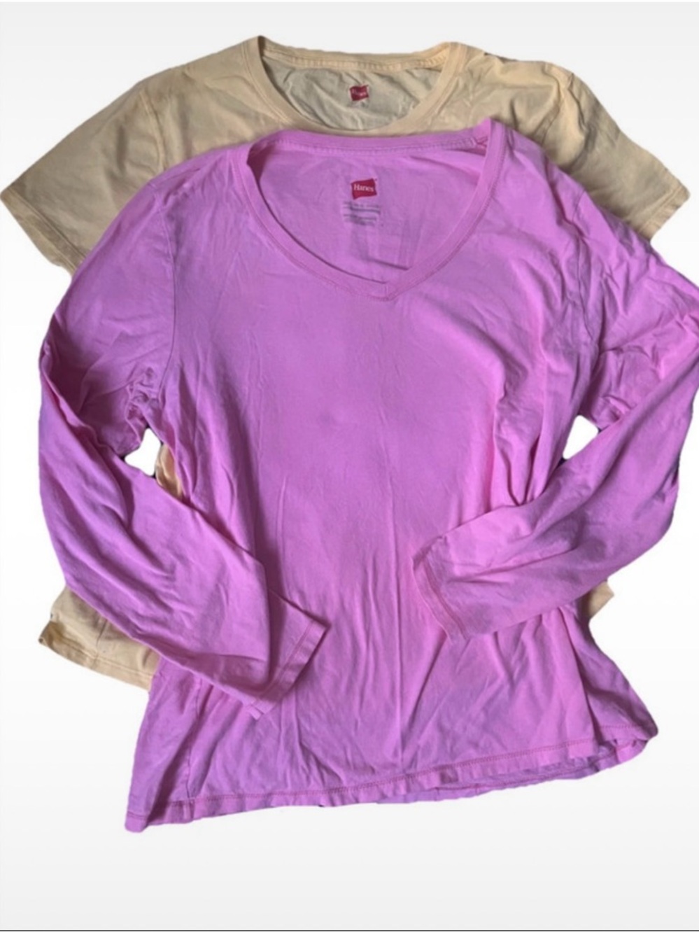 Hanes Women’s Crewneck Tees in Pink and Yellow